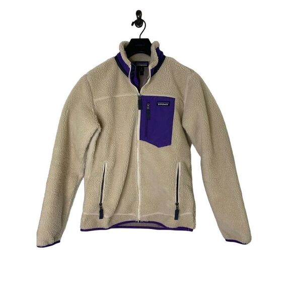 Patagonia Classic Retro-X Natural Purple Deep Pile Jacket Women's size Medium - Picture 1 of 7